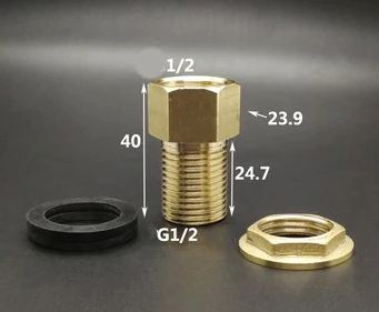 (image for) DRB1818 - 1/2"x1/2" Thru Wall Fitting Brass
