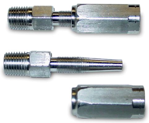 (image for) Stainless Reusable Gator Crimp Fitting for 1/4" Wire-Braid Hose