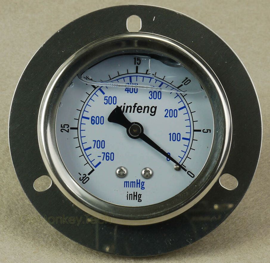 (image for) WY30 0-30''Hg Vac Gauge Panel Mount